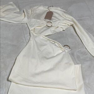 Meshki Cream Long Sleeve Dress